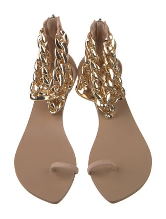 Aminah Abdul Jillil Suede Chain-Link Accents Sandals