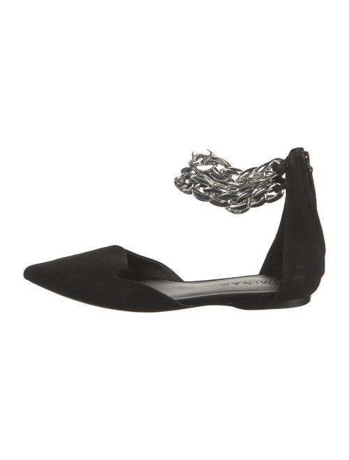 Aminah Abdul Jillil Suede Chain-Link Accents D'Orsay Flats