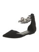 Aminah Abdul Jillil Suede Chain-Link Accents D'Orsay Flats