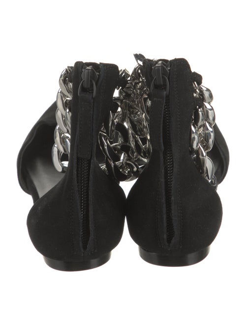 Aminah Abdul Jillil Suede Chain-Link Accents D'Orsay Flats