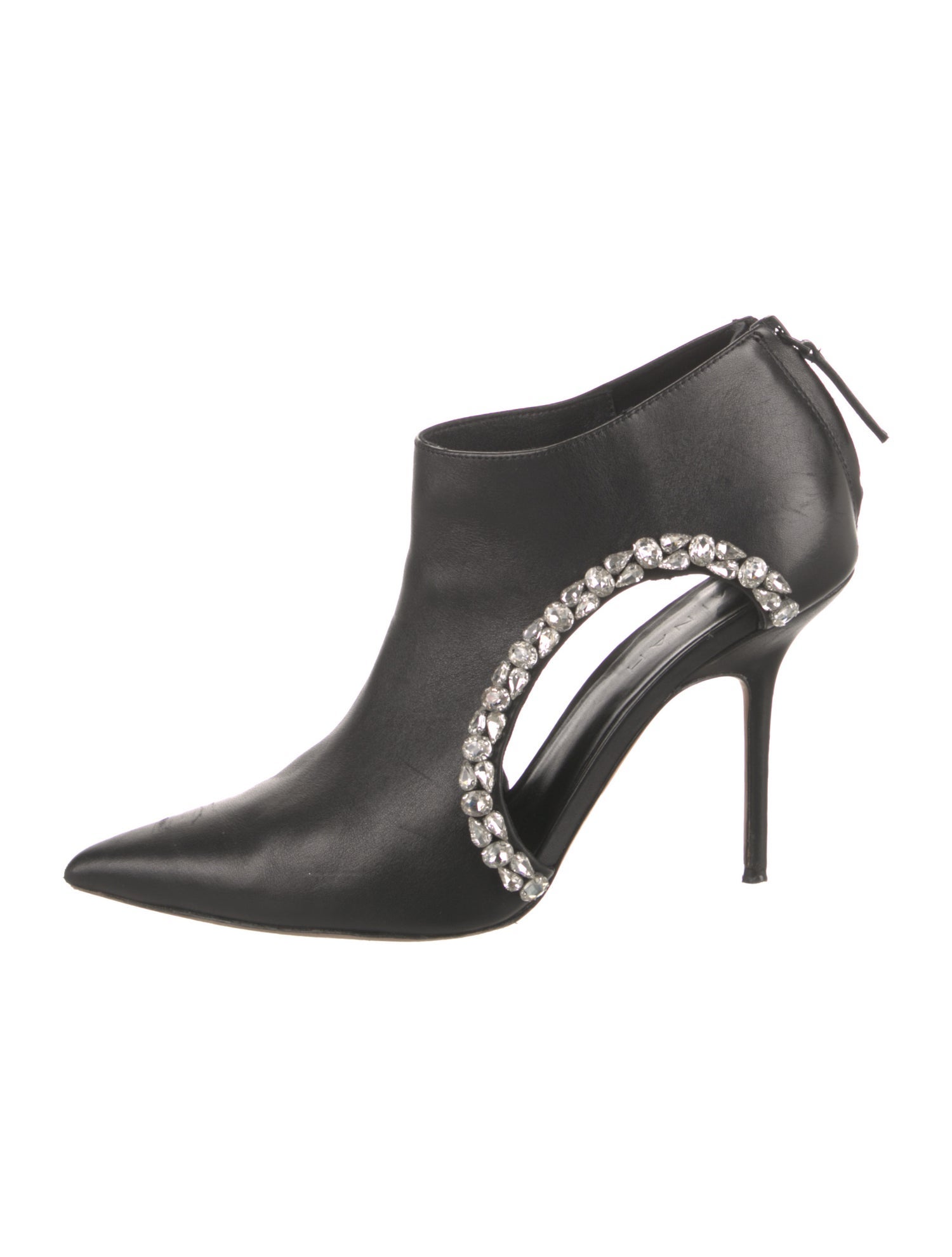 Aminah Abdul Jillil Leather Crystal Embellishments Pumps