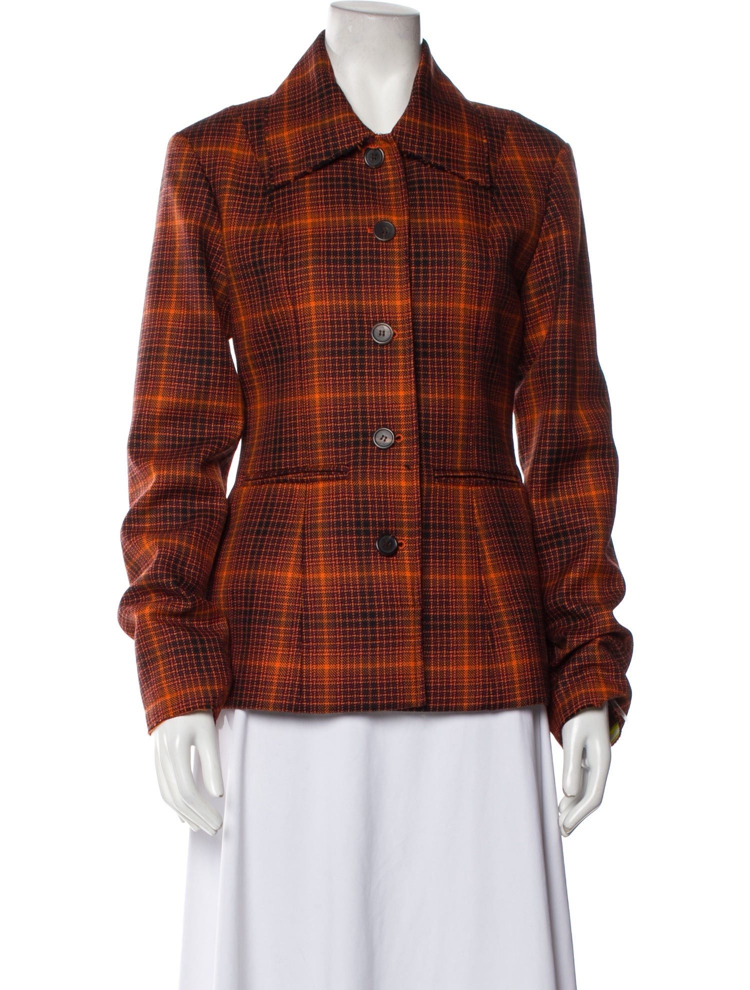 AALTO Virgin Wool Plaid Print Jacket w/ Tags
