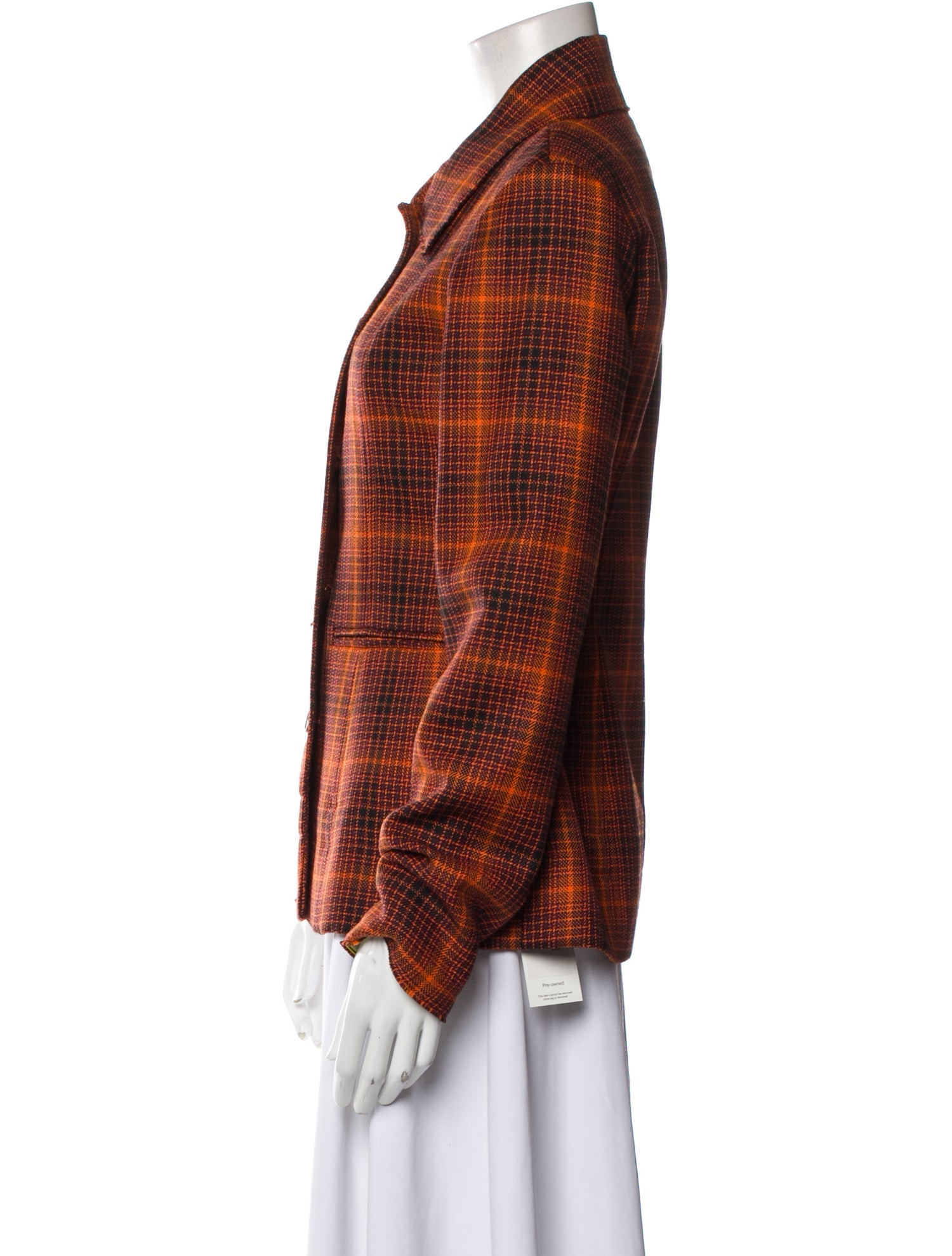 AALTO Virgin Wool Plaid Print Jacket w/ Tags