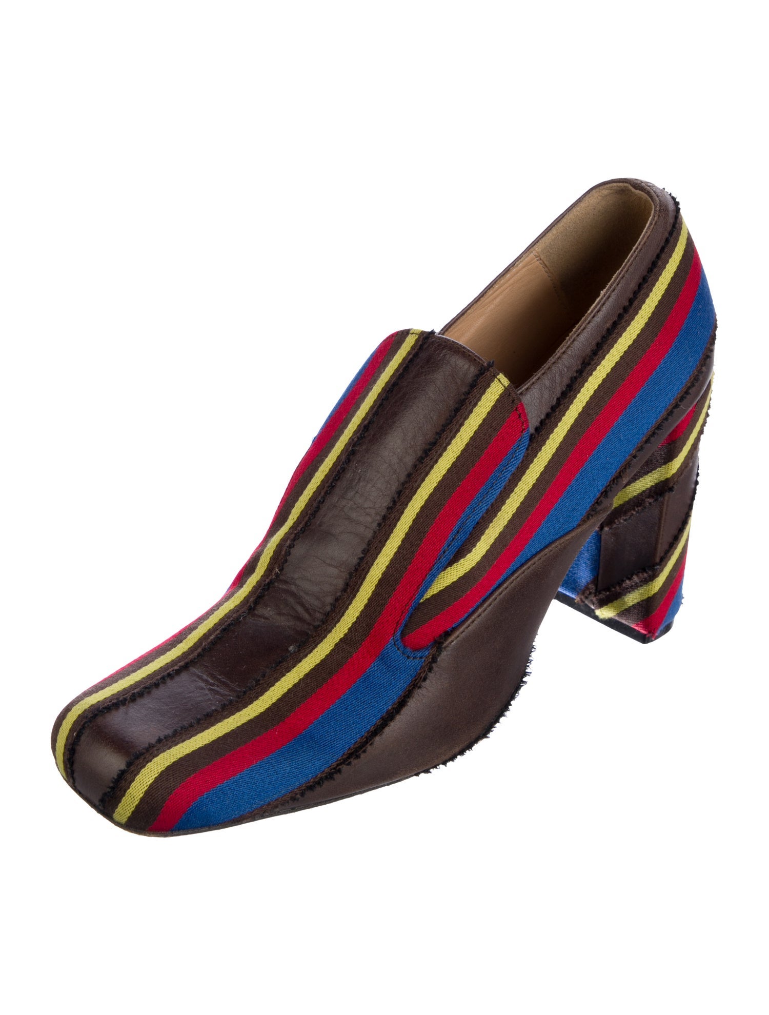 AALTO Leather Striped Slingback Pumps
