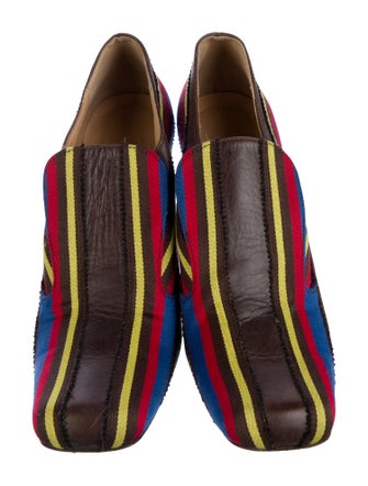 AALTO Leather Striped Slingback Pumps
