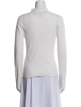 AALTO Mock Neck Long Sleeve Button-Up Top