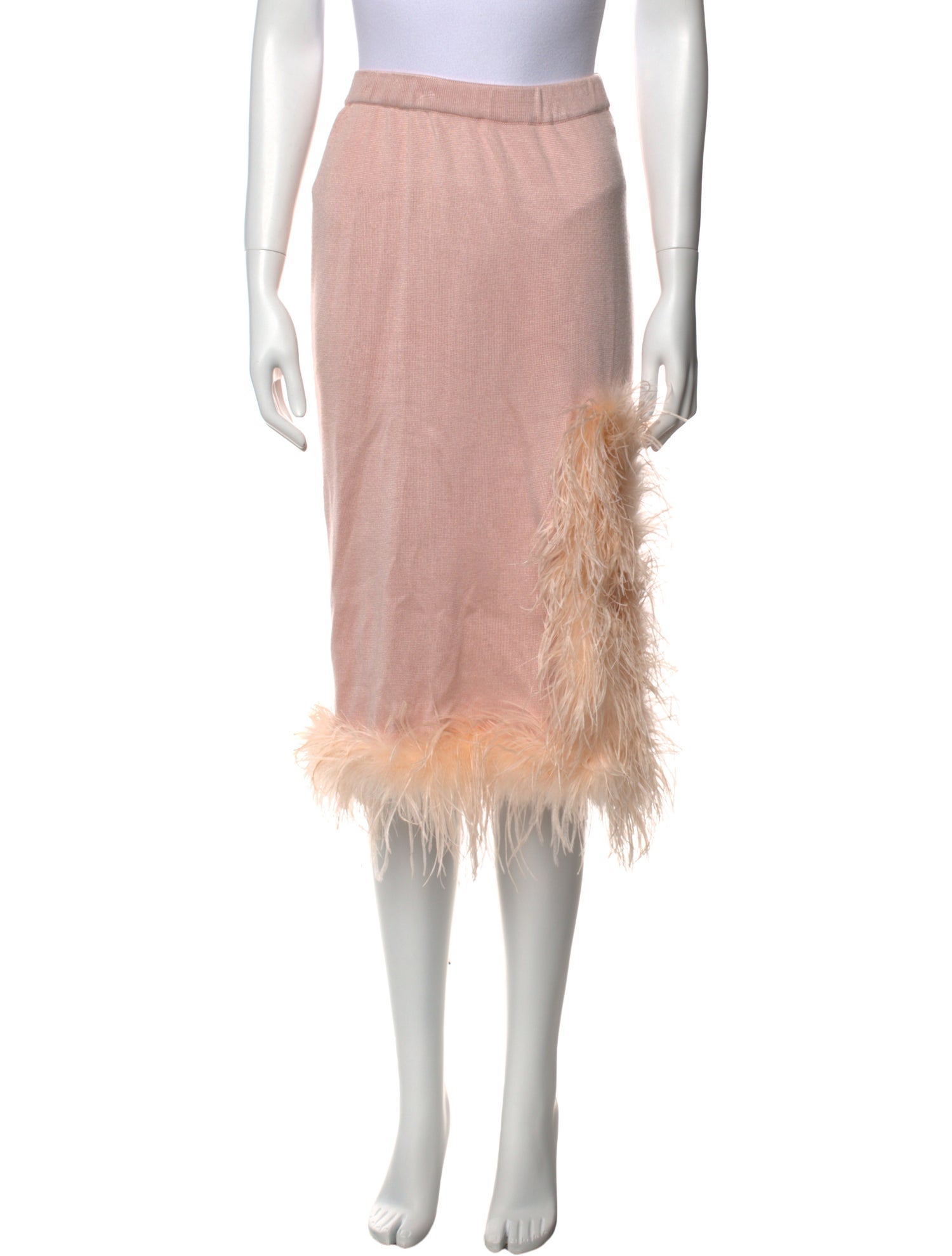 Andreeva Feather Trim Knee-Length Skirt