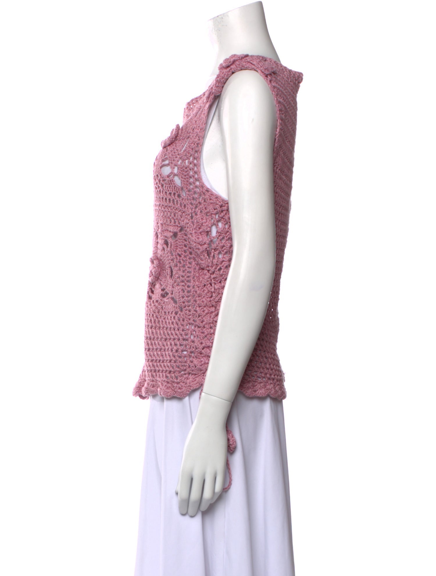 Andreeva Lace Pattern Scoop Neck Top