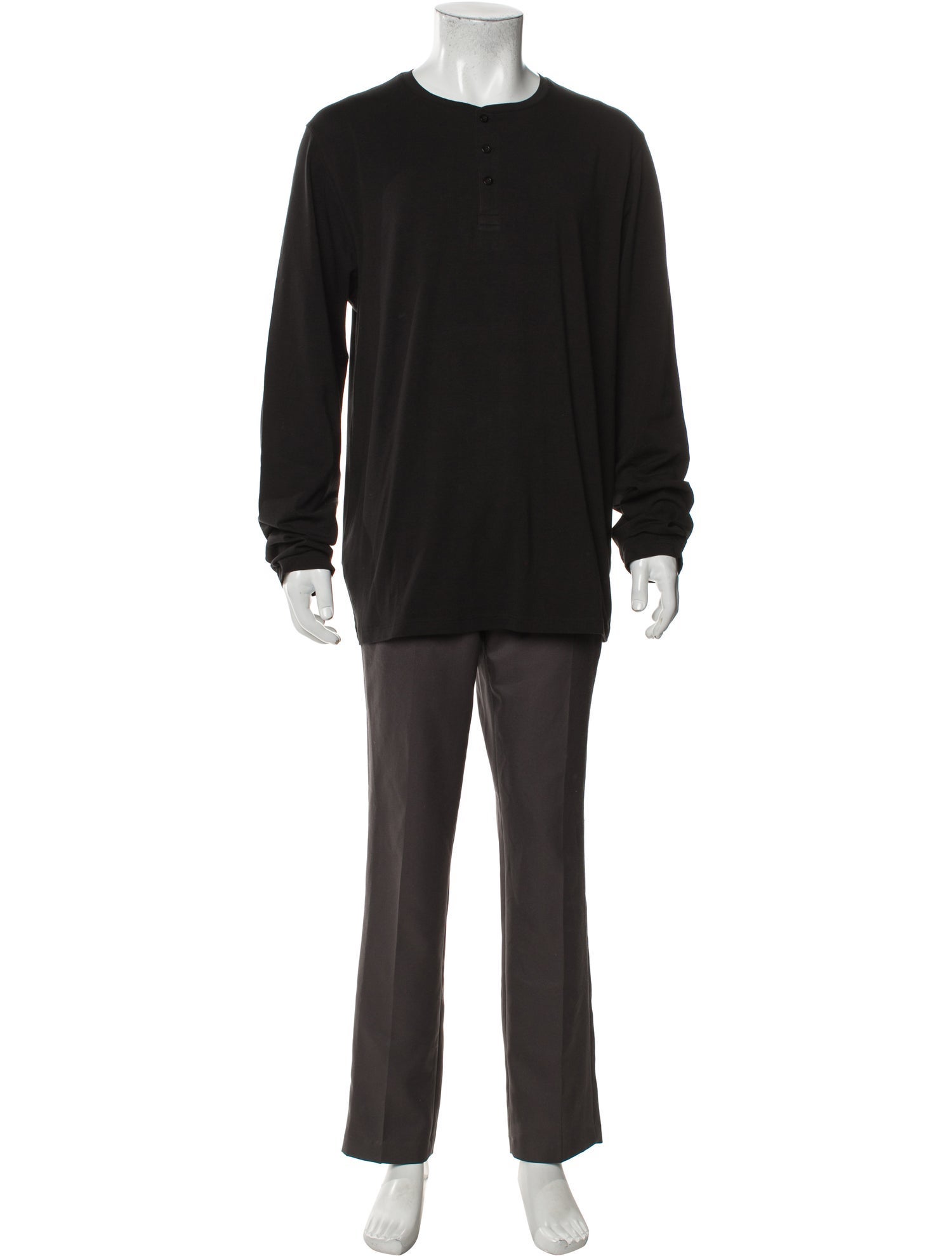 Patrick Assaraf Scoop Neck Long Sleeve Henley