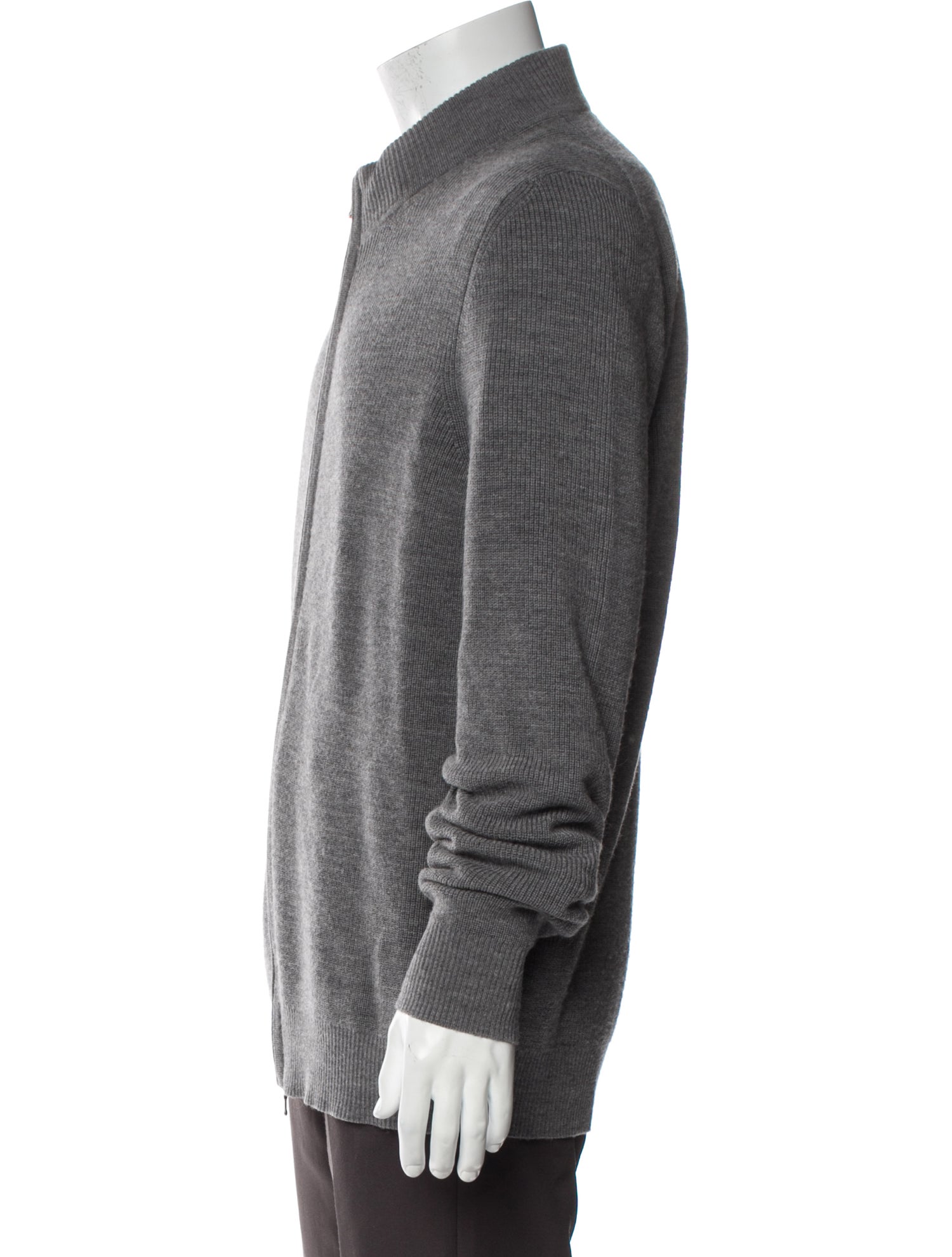 Patrick Assaraf Merino Wool Mock Neck Cardigan