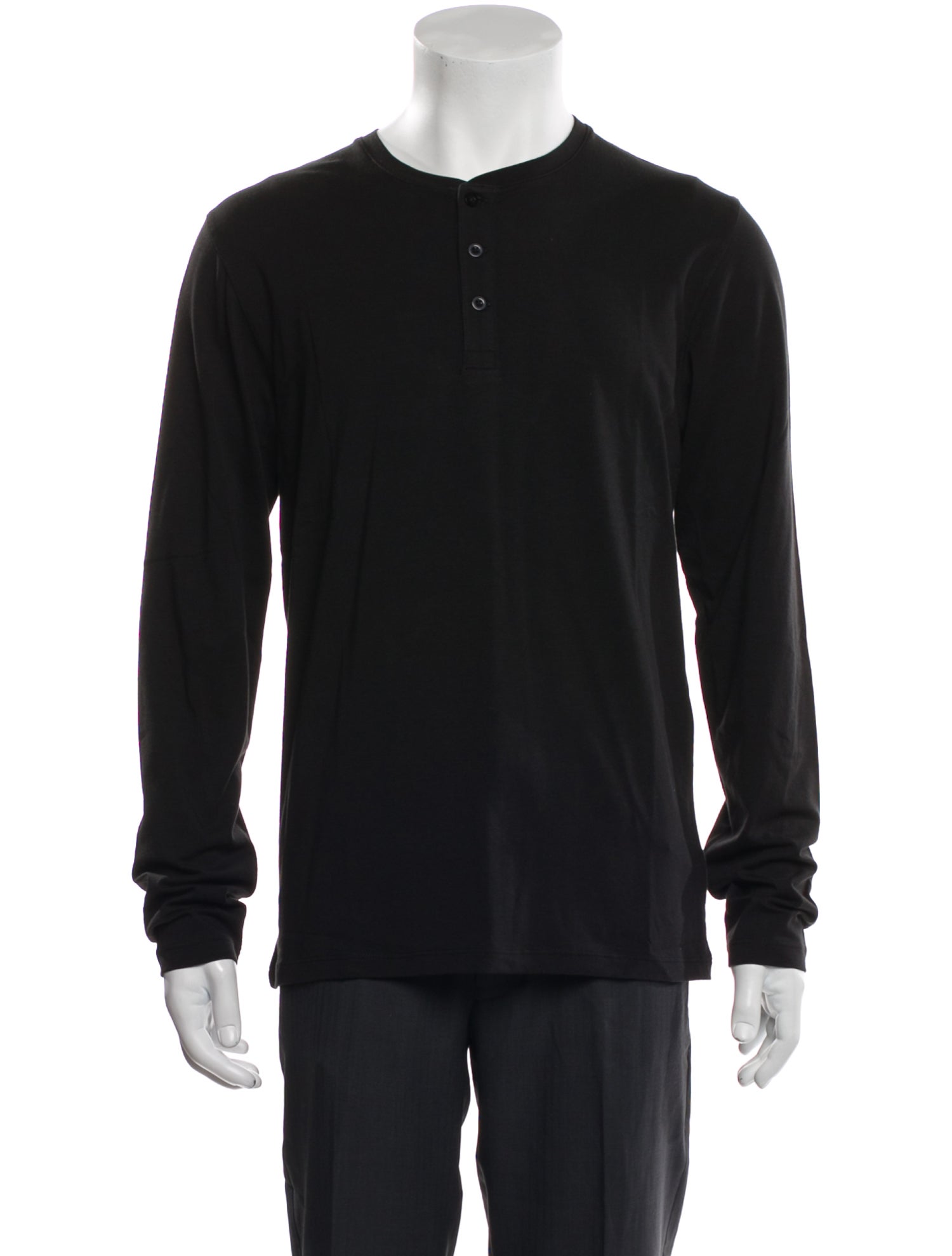 Patrick Assaraf Crew Neck Long Sleeve Henley w/ Tags