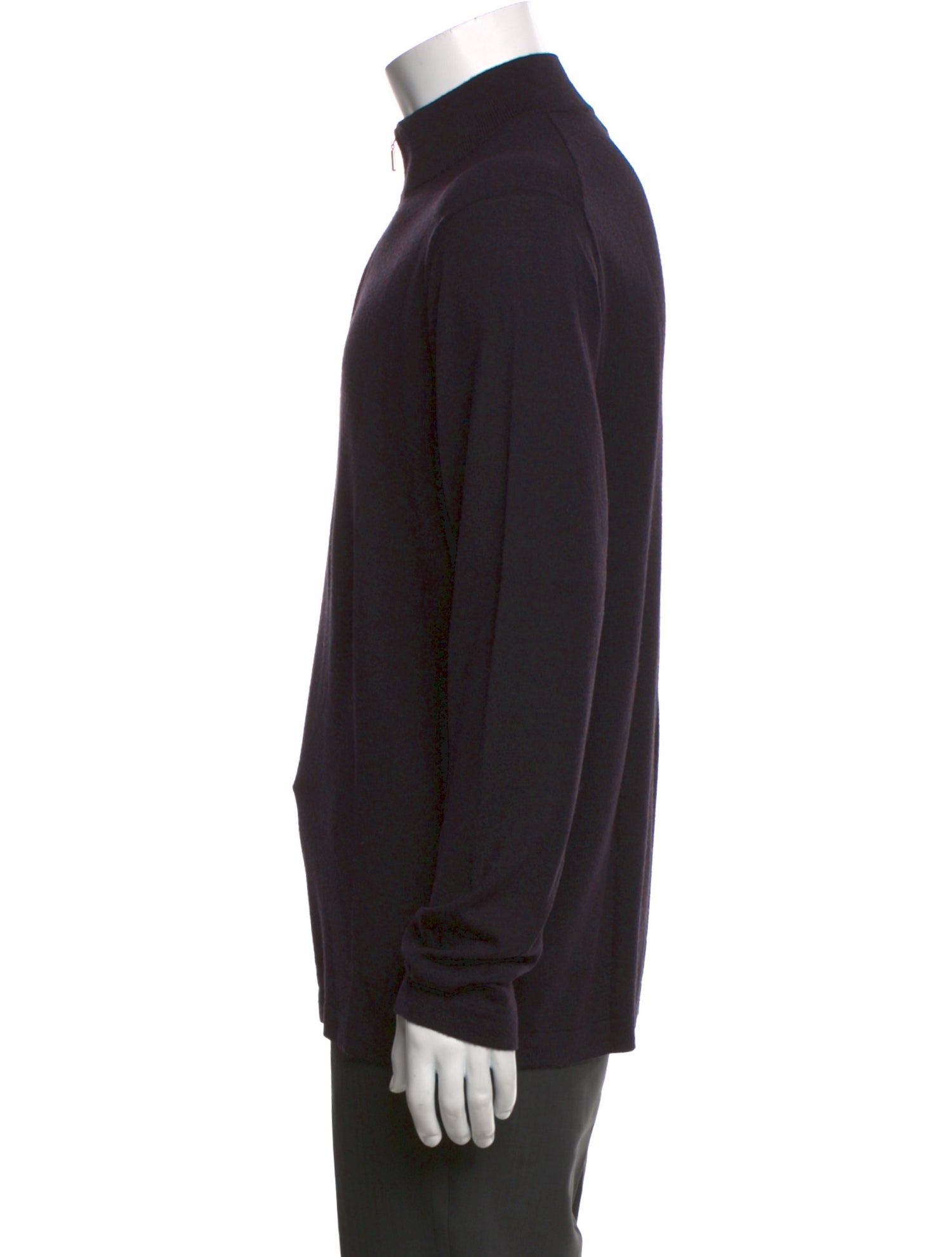 Patrick Assaraf Merino Wool Mock Neck Polo Sweater