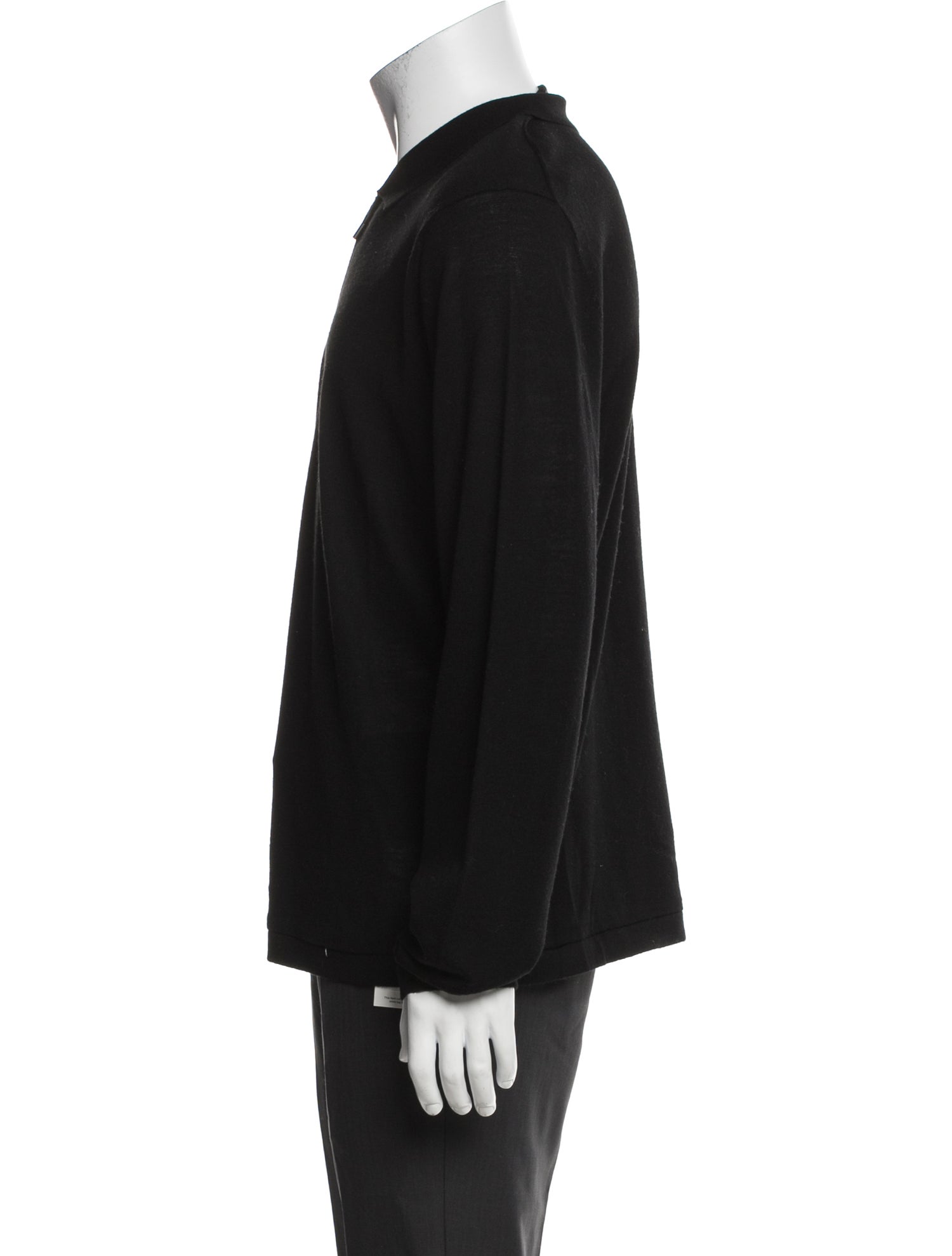 Patrick Assaraf Merino Wool Mock Neck Polo Sweater