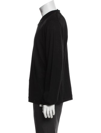 Patrick Assaraf Merino Wool Mock Neck Polo Sweater