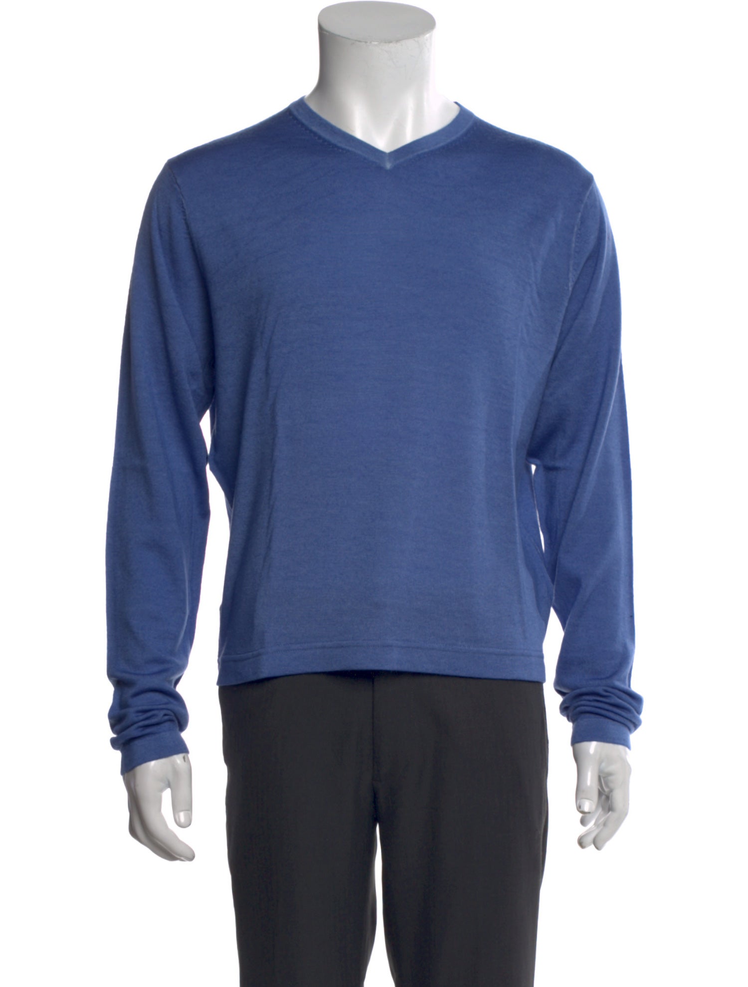 Patrick Assaraf V-Neck Long Sleeve Henley