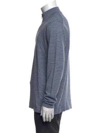 Patrick Assaraf Merino Wool Mock Neck Polo Sweater