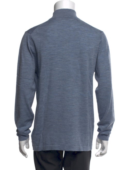 Patrick Assaraf Merino Wool Mock Neck Polo Sweater