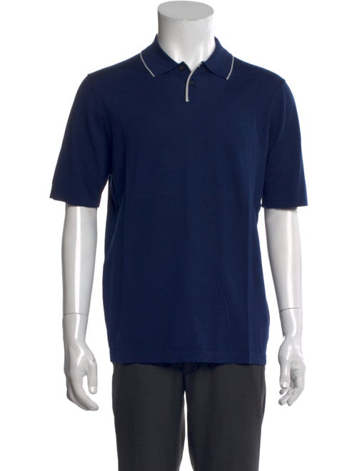 Patrick Assaraf Collar Short Sleeve Polo Shirt