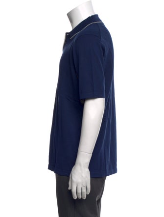 Patrick Assaraf Collar Short Sleeve Polo Shirt