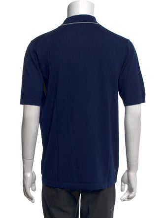 Patrick Assaraf Collar Short Sleeve Polo Shirt