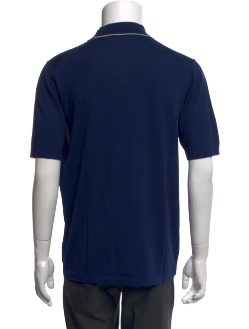Patrick Assaraf Collar Short Sleeve Polo Shirt