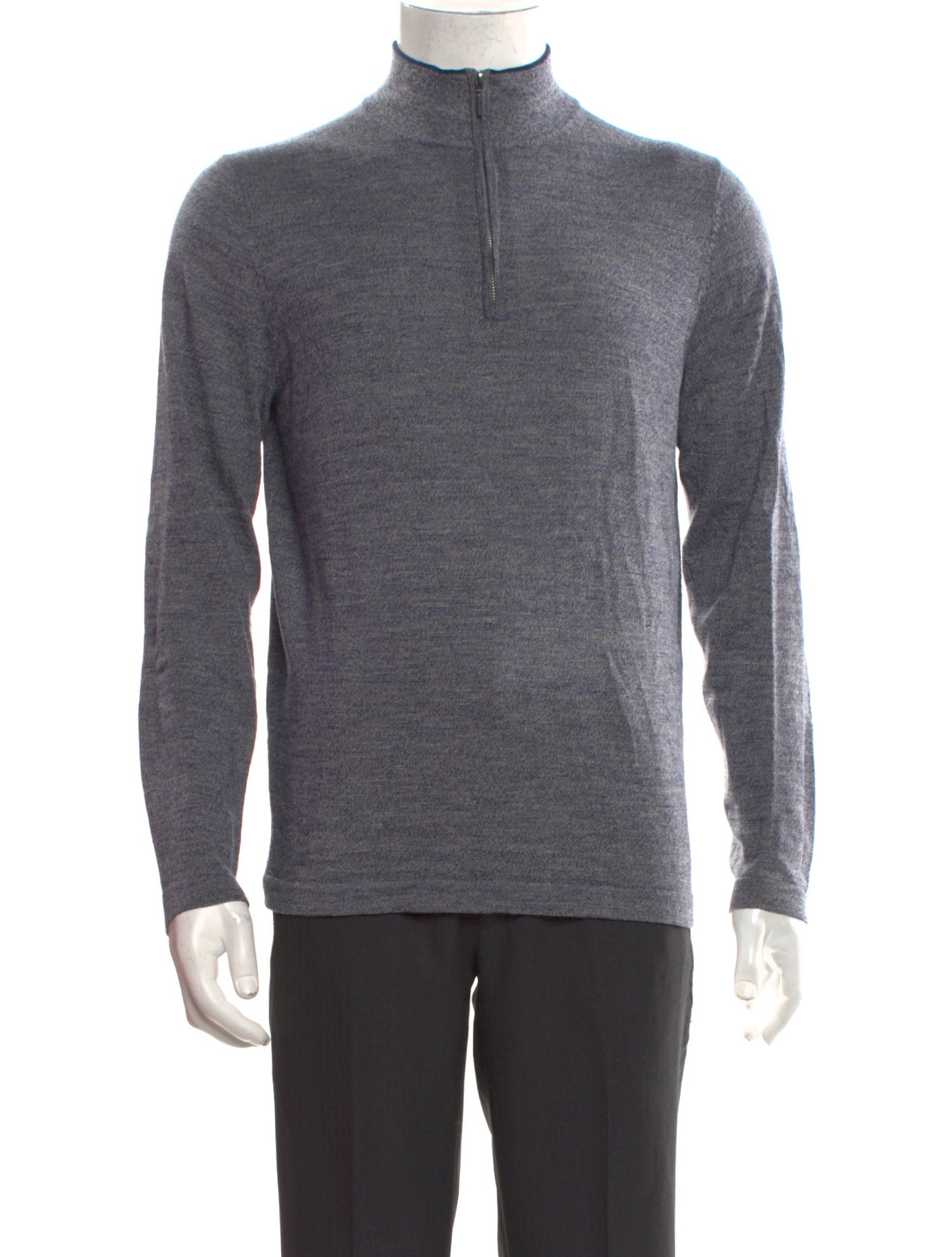 Patrick Assaraf Merino Wool Mock Neck Pullover