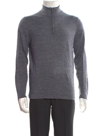 Patrick Assaraf Merino Wool Mock Neck Pullover