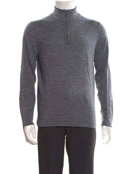 Patrick Assaraf Merino Wool Mock Neck Pullover