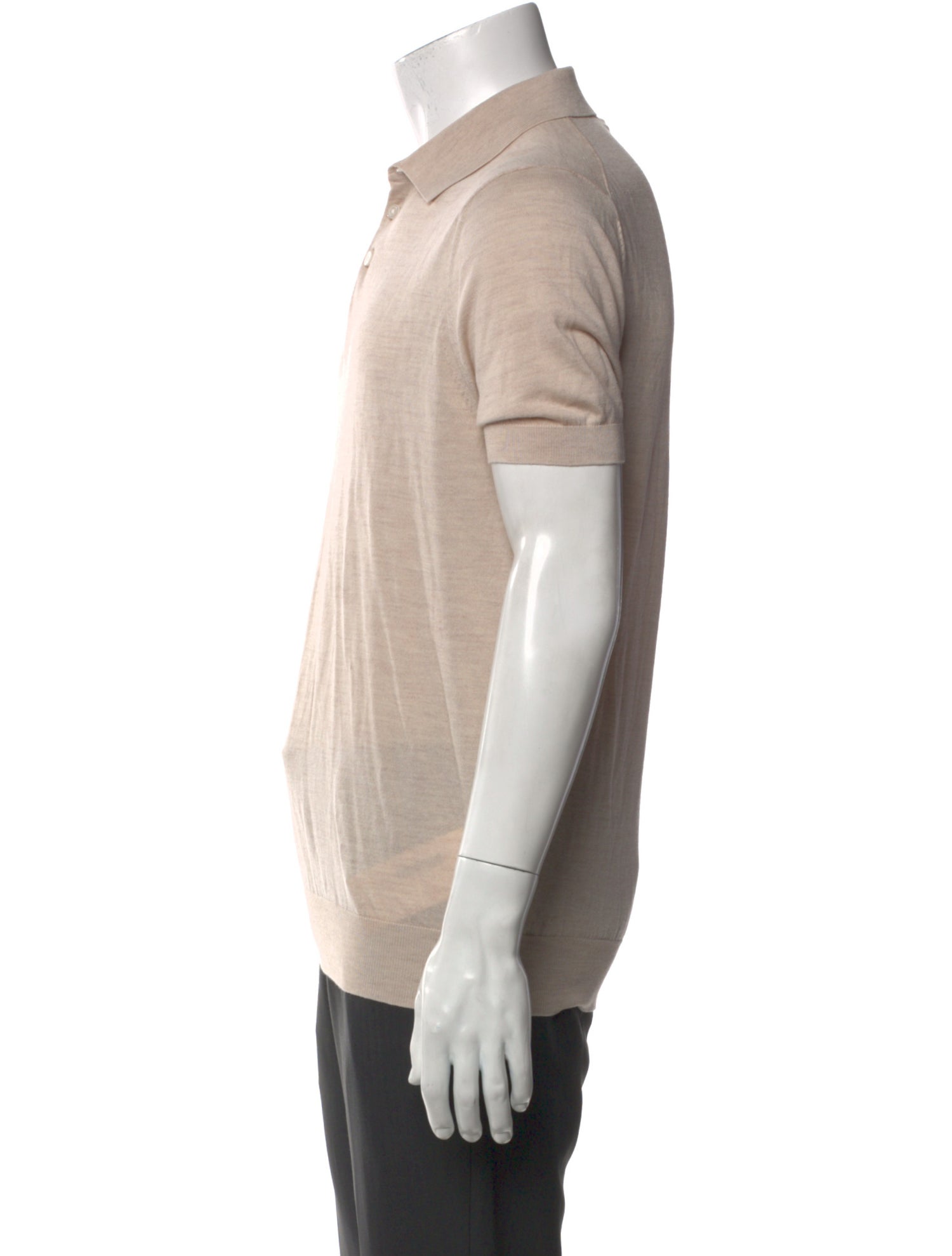 Patrick Assaraf Collar Short Sleeve Polo Shirt