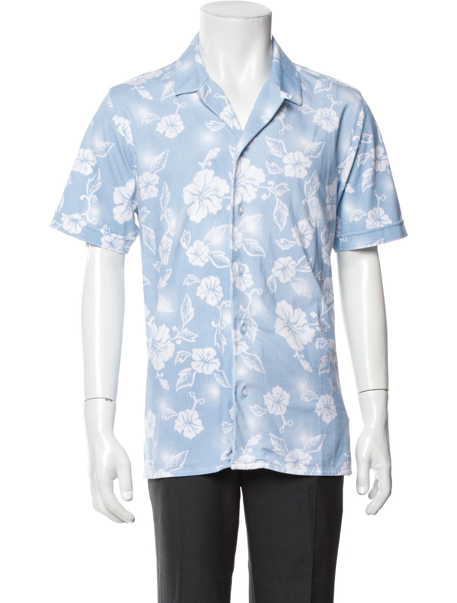Patrick Assaraf Floral Print Short Sleeve Shirt