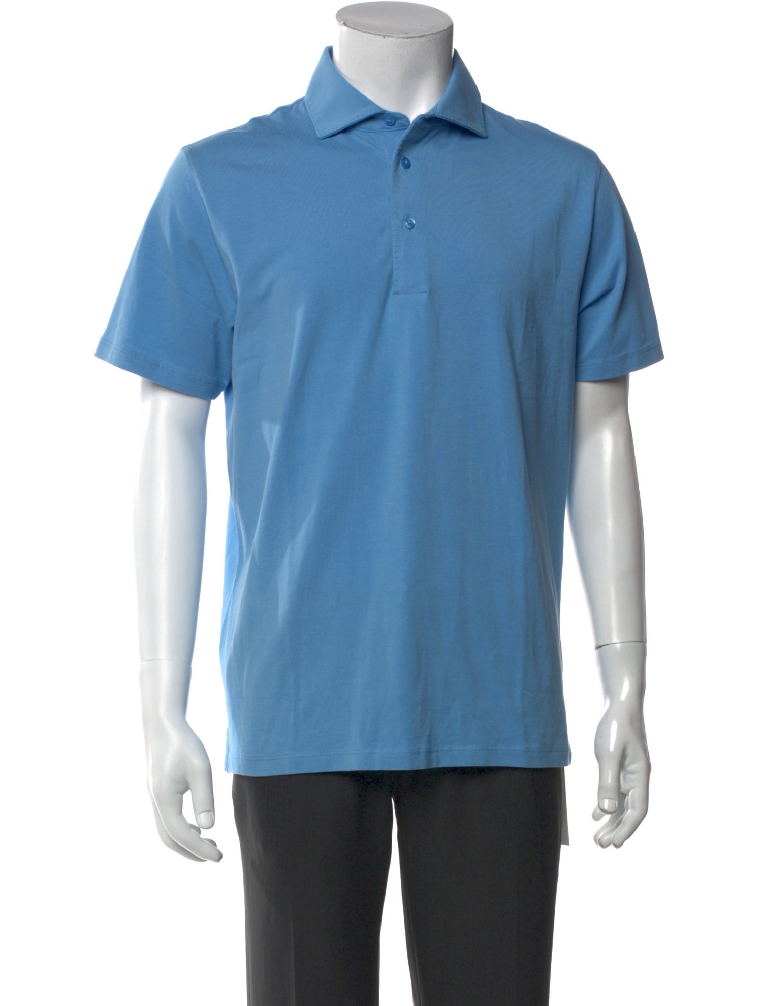 Patrick Assaraf Collar Short Sleeve Polo Shirt