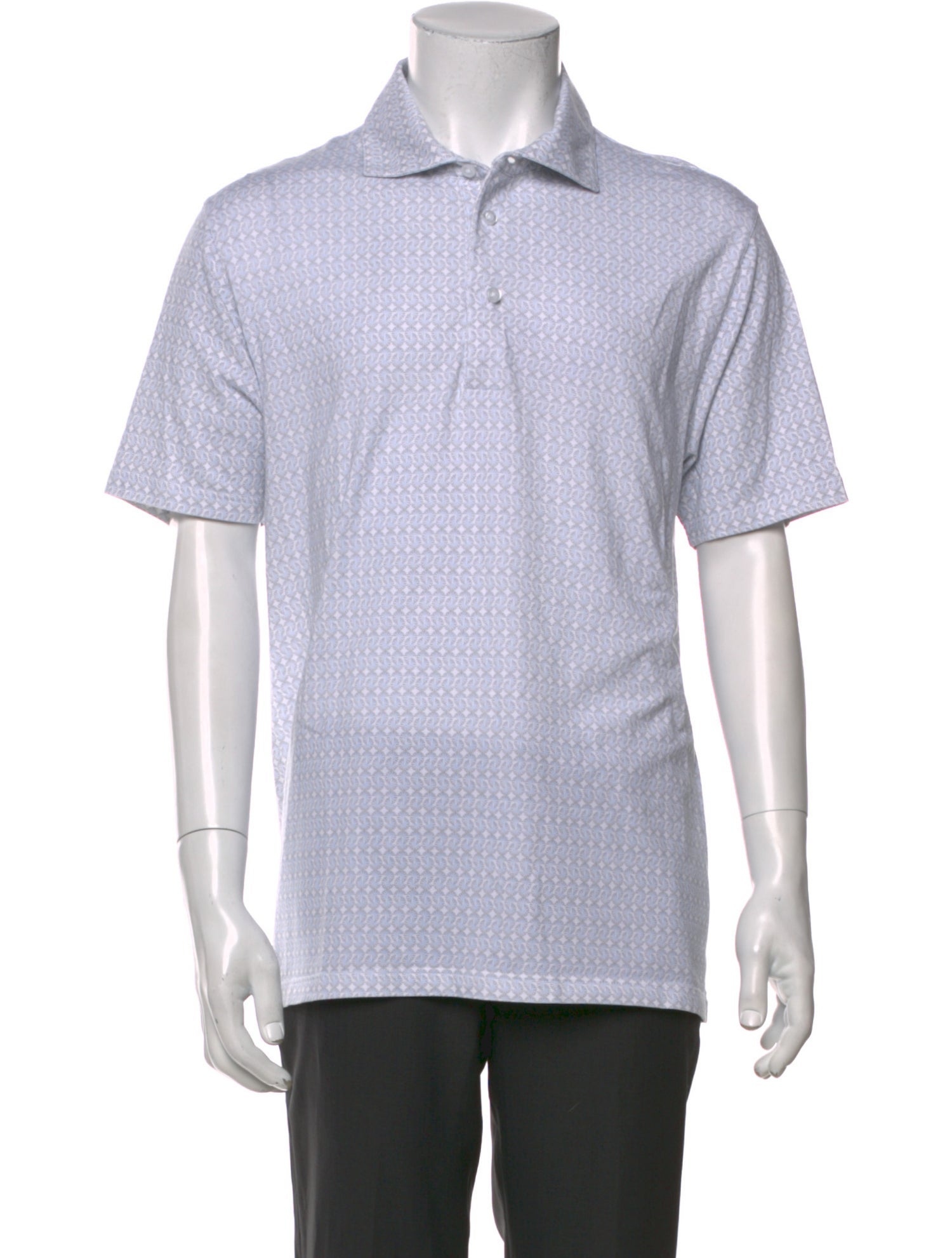 Patrick Assaraf Collar Short Sleeve Polo Shirt