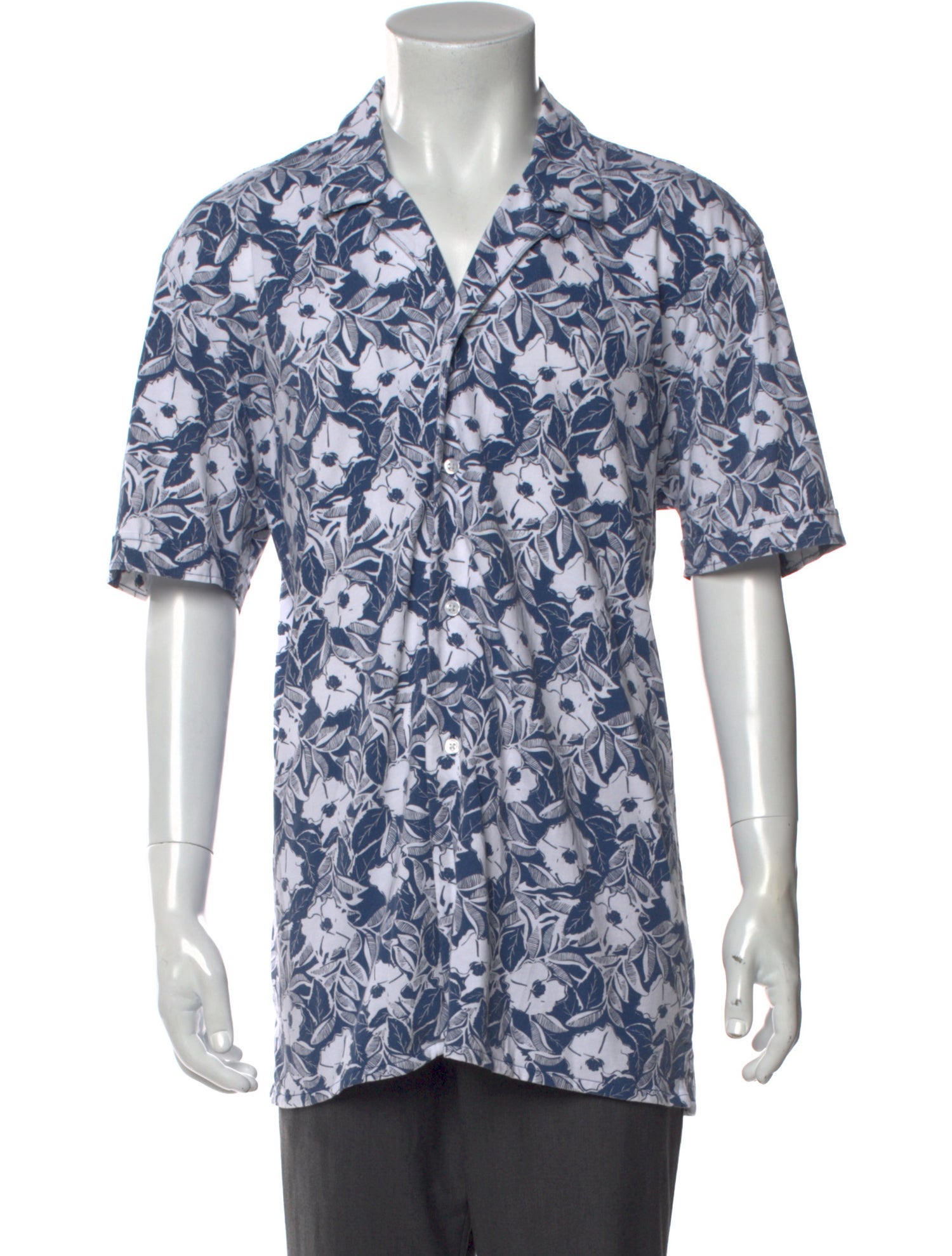 Patrick Assaraf Floral Print Long Sleeve Shirt