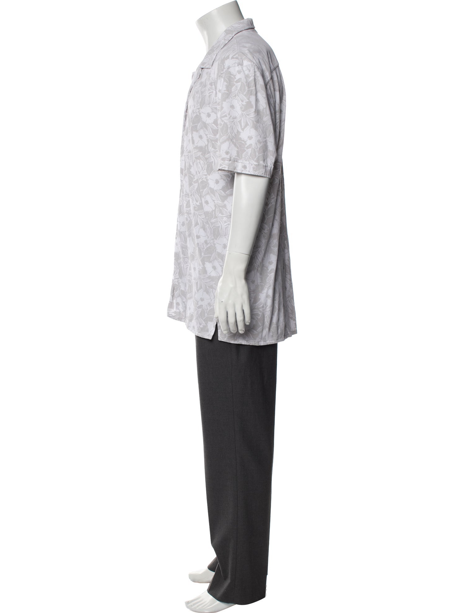 Patrick Assaraf Floral Print Short Sleeve Shirt