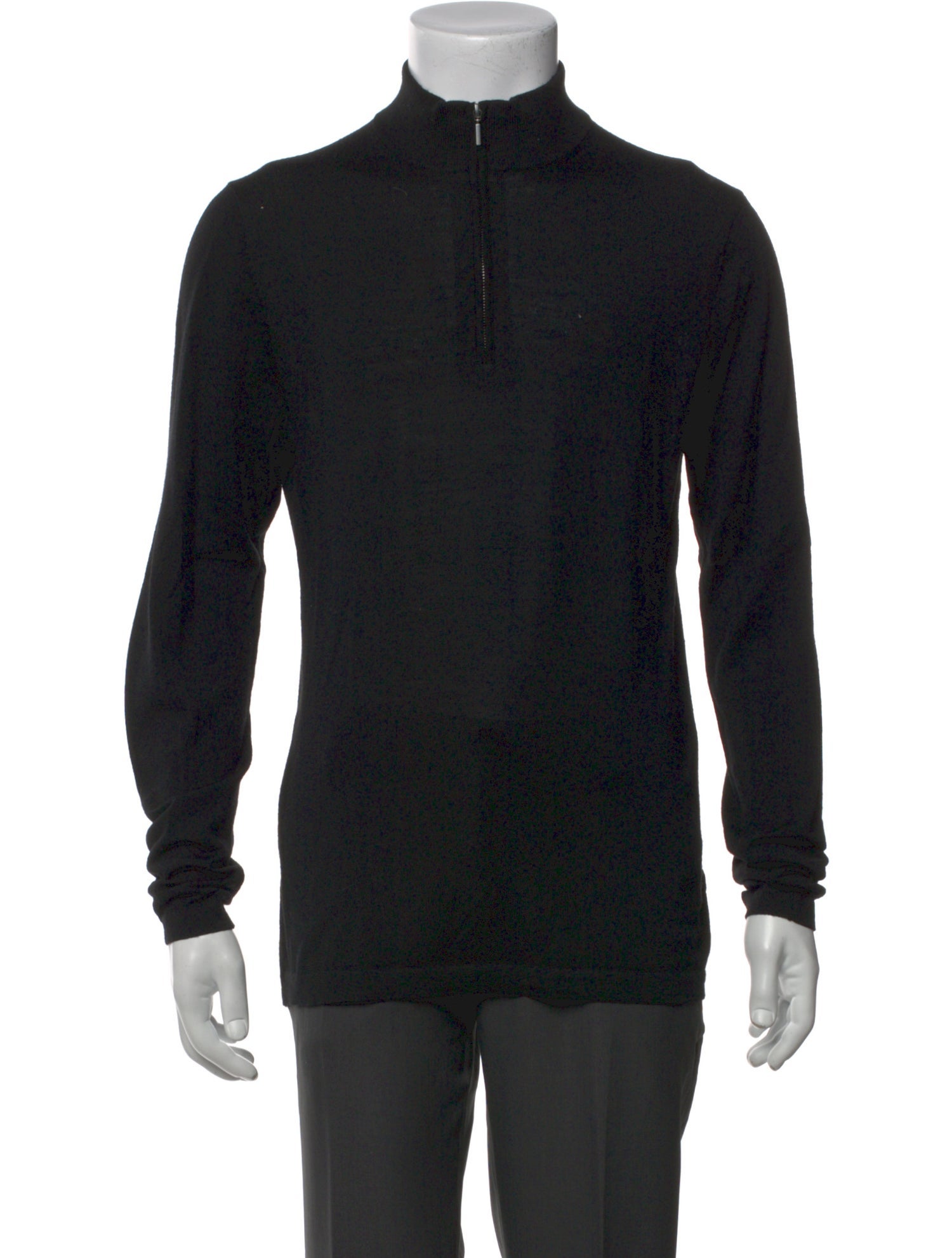 Patrick Assaraf Merino Wool Mock Neck Polo Sweater