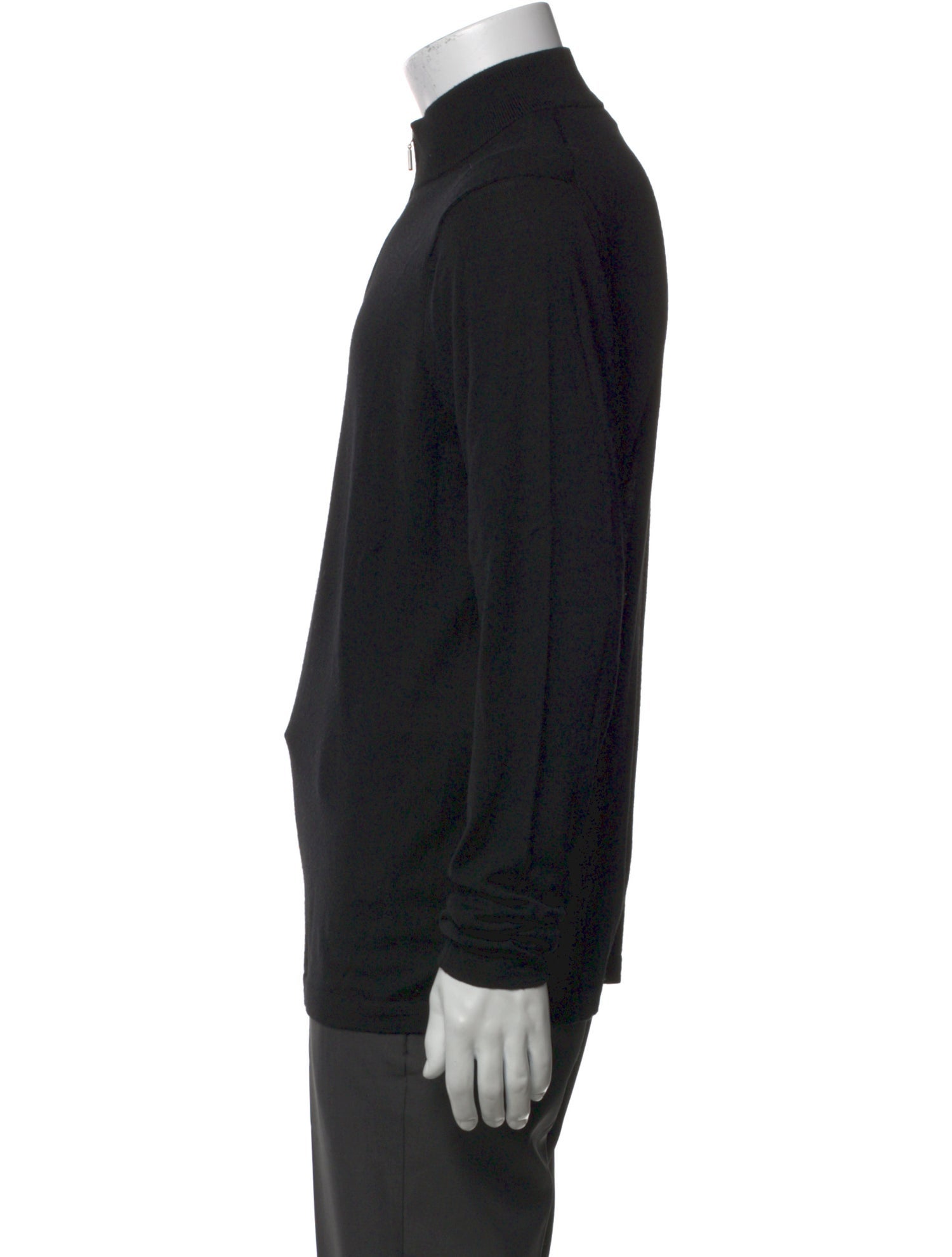 Patrick Assaraf Merino Wool Mock Neck Polo Sweater