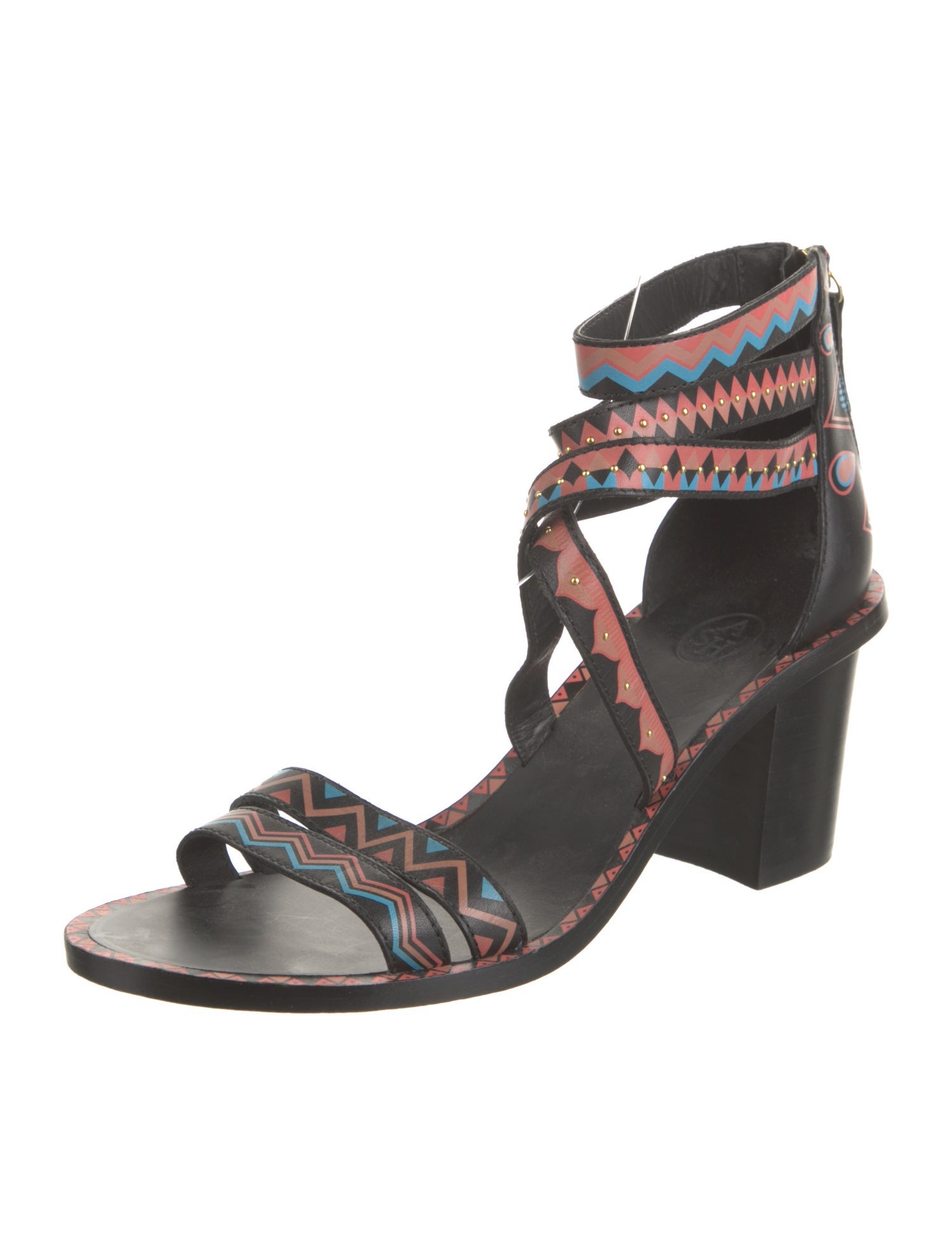 Ash Leather Patterned Slingback Sandals