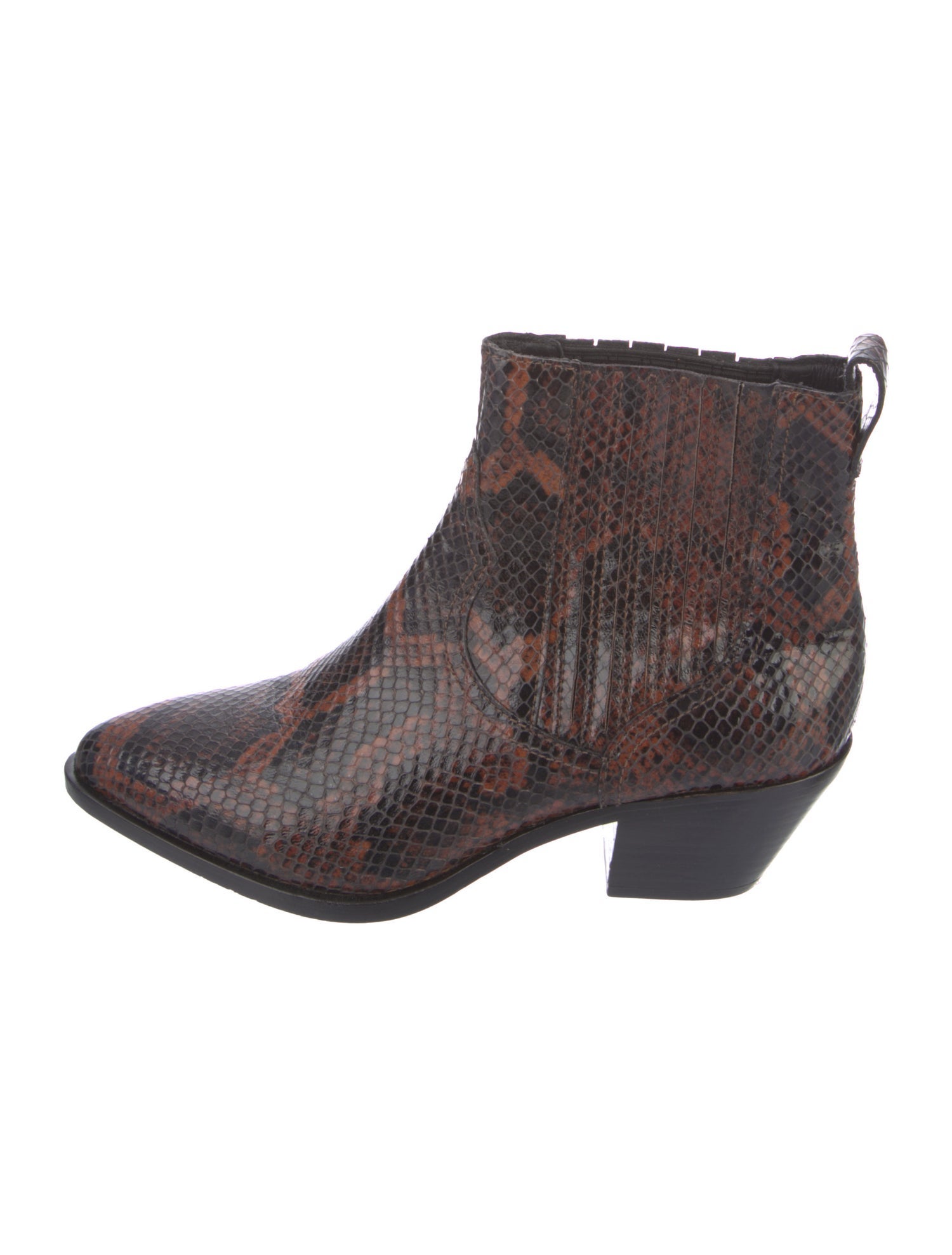 Ash Embossed Leather Animal Print Western Boots