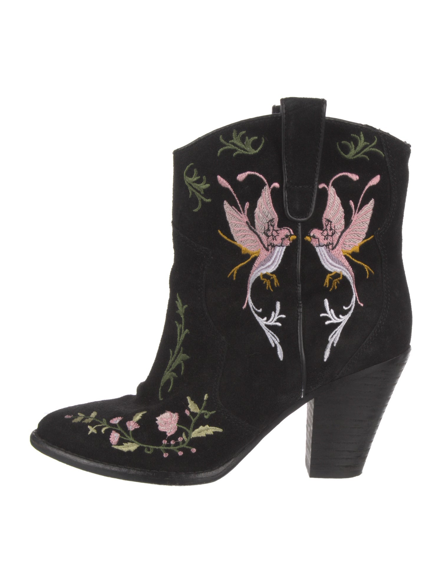 Ash Suede Floral Print Boots