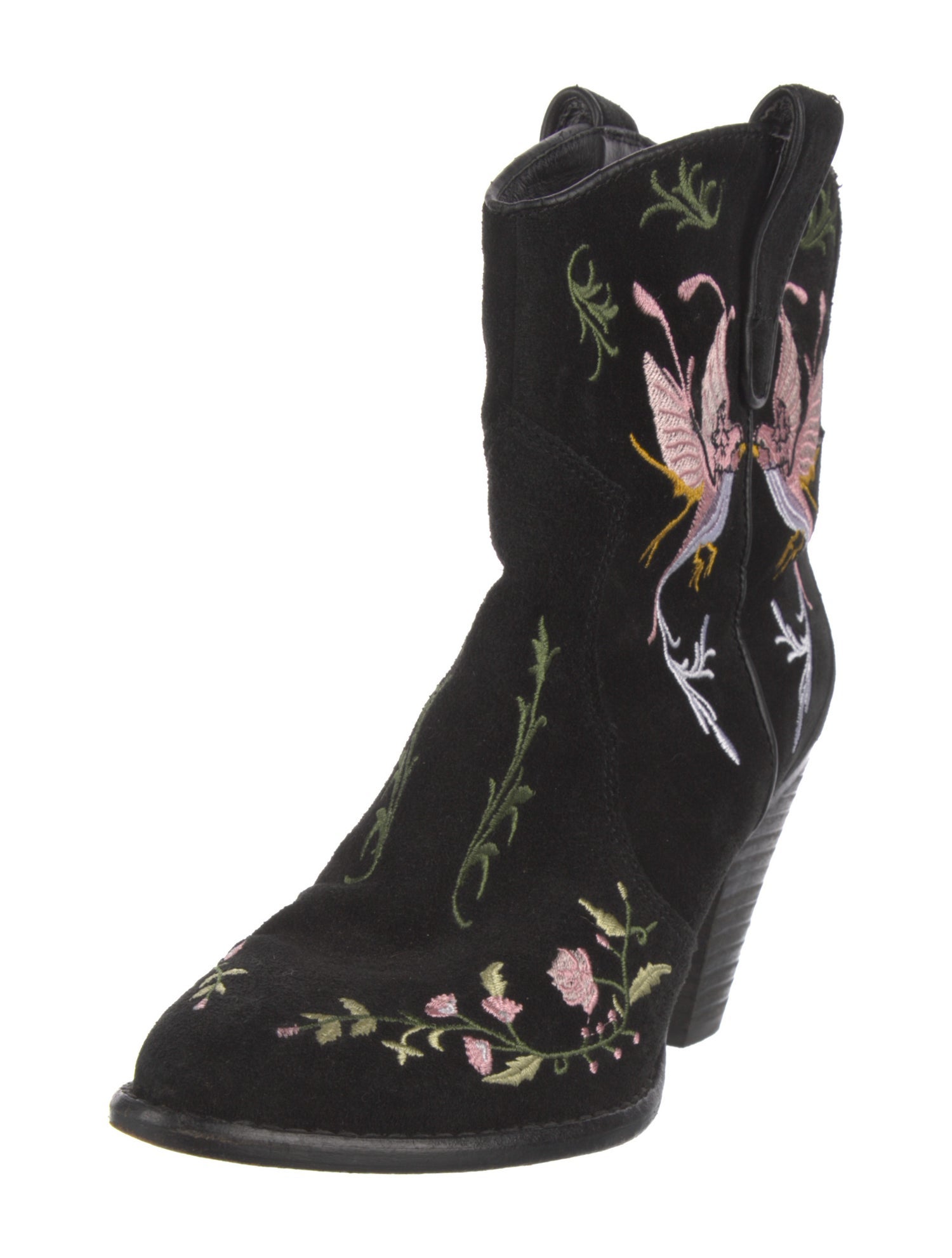 Ash Suede Floral Print Boots