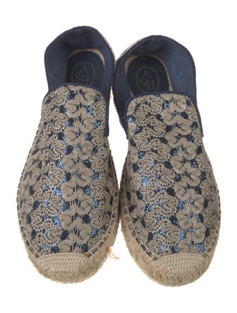 Ash Lace Pattern Glitter Accents Espadrilles