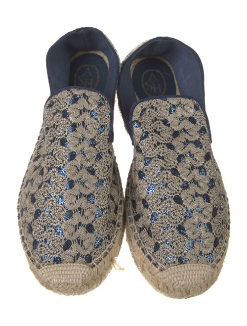 Ash Lace Pattern Glitter Accents Espadrilles
