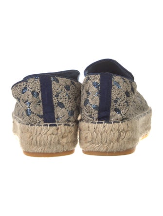 Ash Lace Pattern Glitter Accents Espadrilles