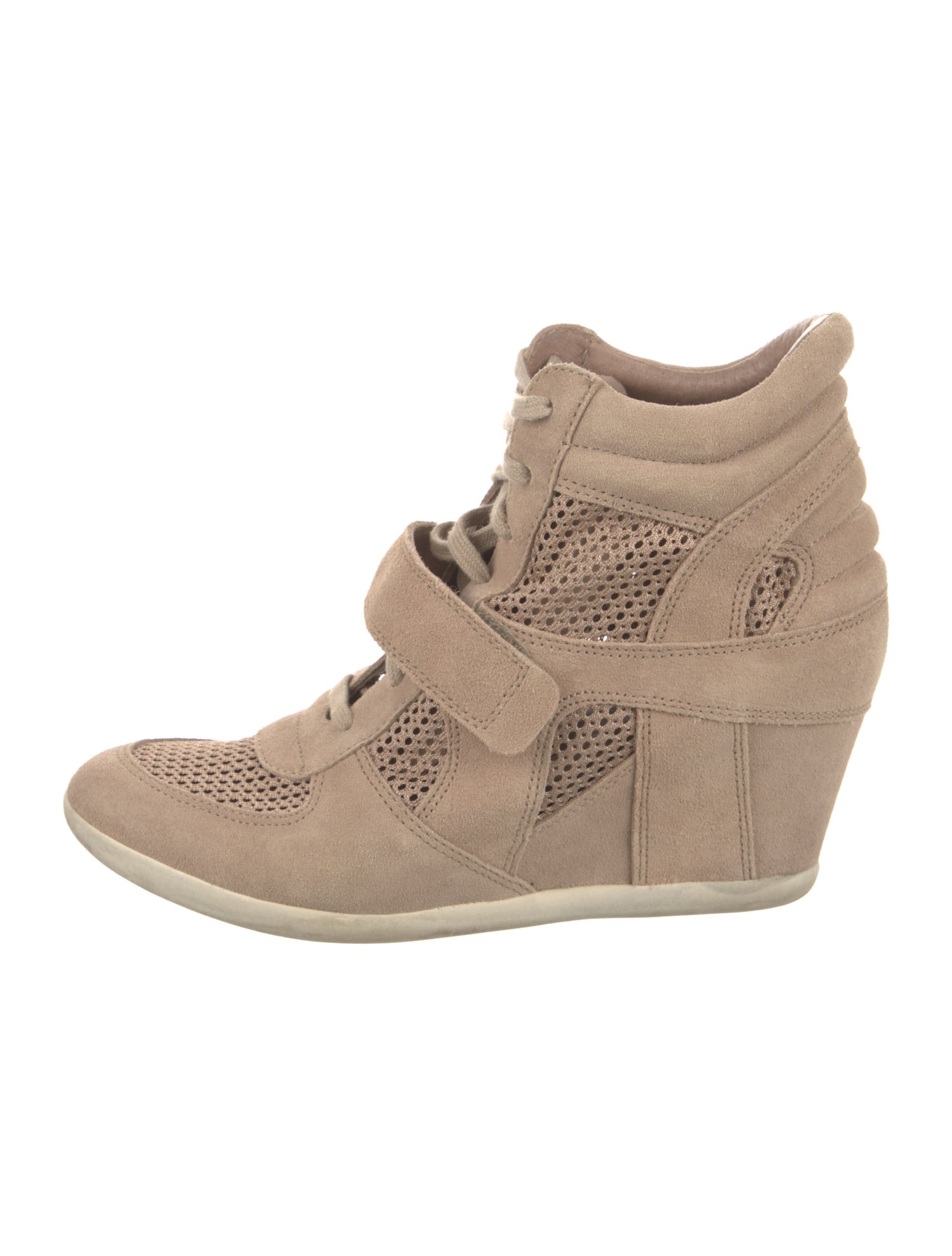 Ash Suede Mesh Accents Wedge Sneakers