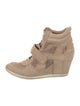 Ash Suede Mesh Accents Wedge Sneakers