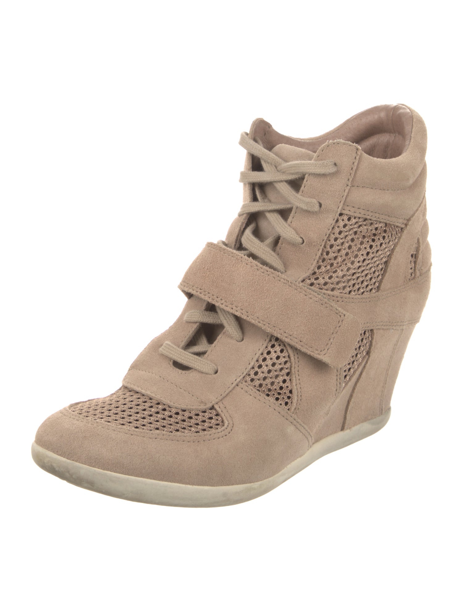 Ash Suede Mesh Accents Wedge Sneakers