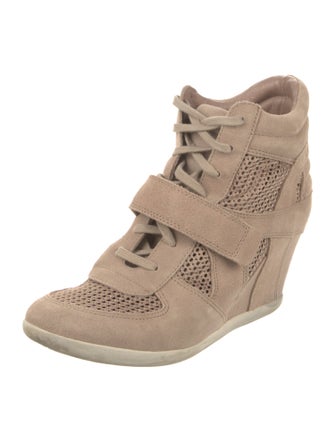 Ash Suede Mesh Accents Wedge Sneakers