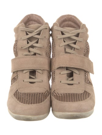 Ash Suede Mesh Accents Wedge Sneakers