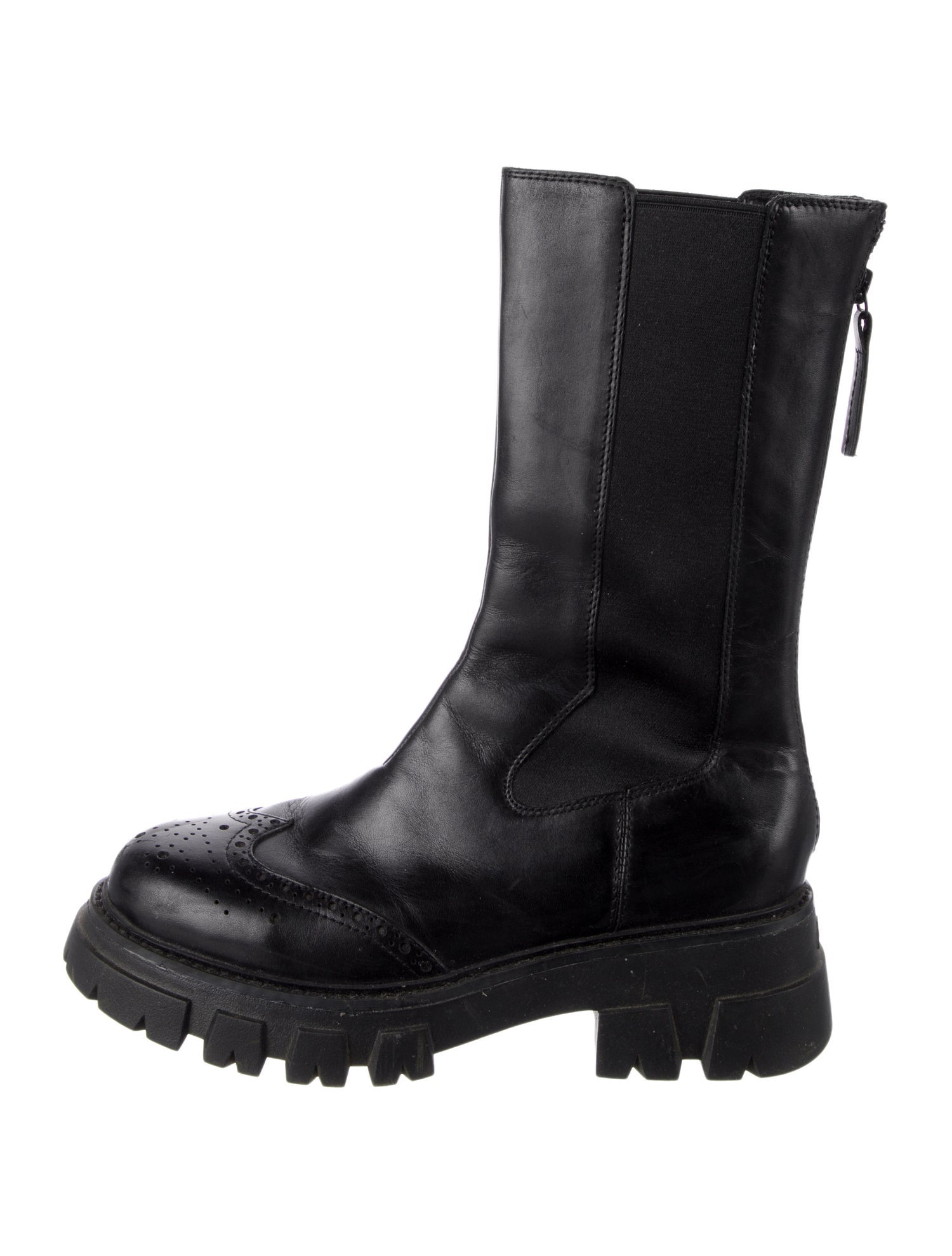 Ash Leather Combat Boots
