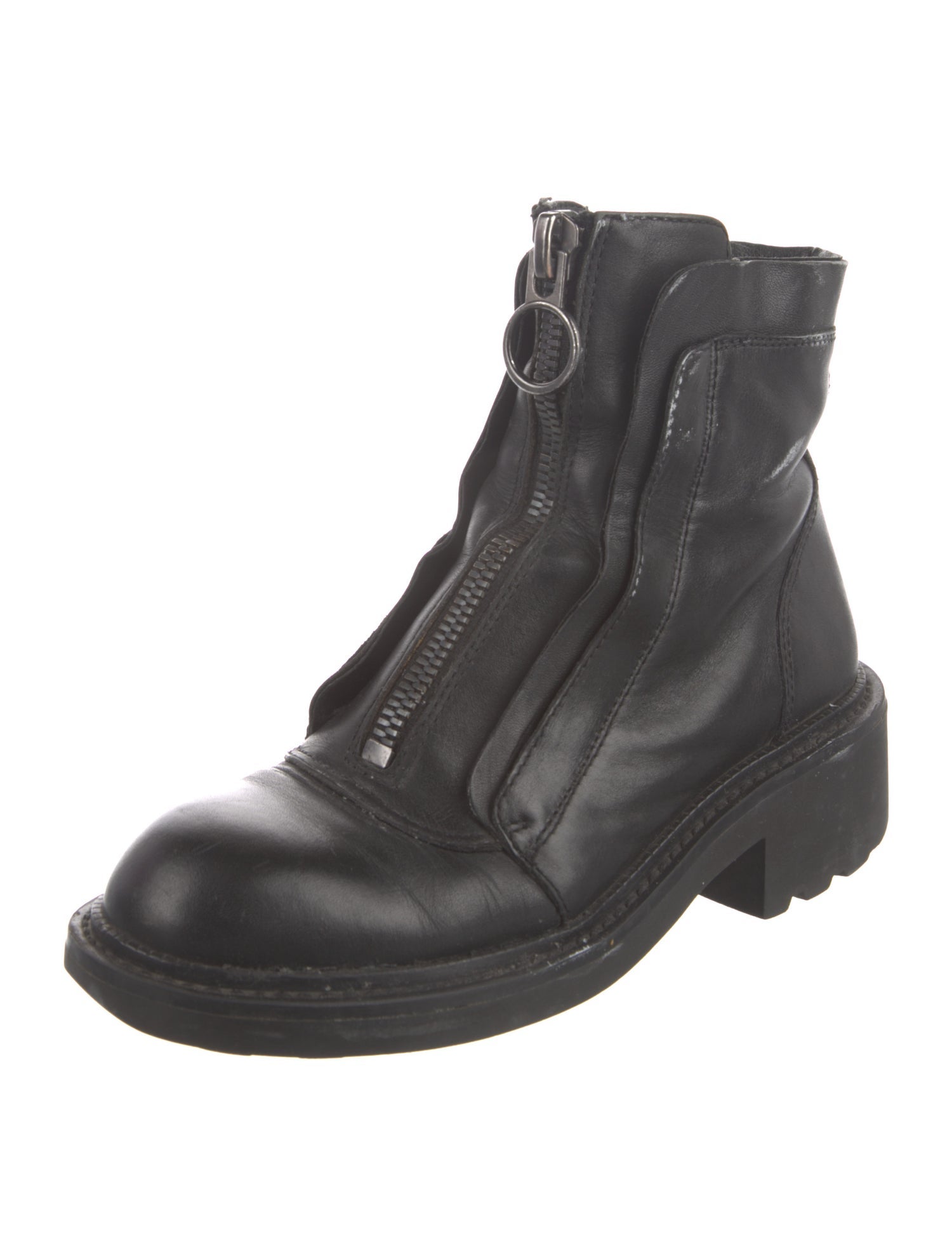 Ash Leather Combat Boots